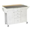 Kitchen Cart, Stainless Top with Leaf