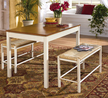 Alison Hal Rectangular Table w/ 2 Benches
