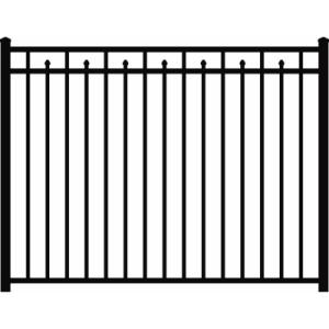 Aluminum Fence Aluminum Fence Section: 3-rail Provincial Style - 54” h, 72” w. ASSEMBLY REQUIRED