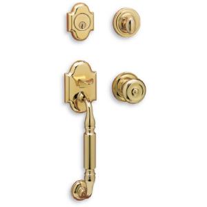 Baldwin Canterbury With Knob Bright Brass Handleset