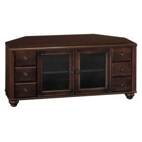 Bush Furniture Savannah Collection Corner Video Base, Dark Cherry