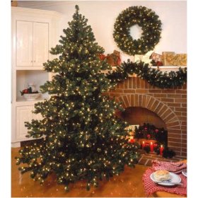 7.5′ Chesapeake Artificial Christmas Tree Pre-Lit 950 Clear Lights