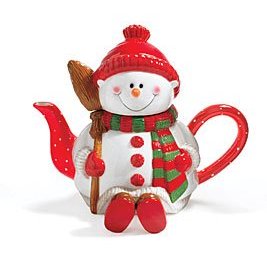Snowman Christmas Holiday Teapot for Teapot Collectors Or Kitchen Decor