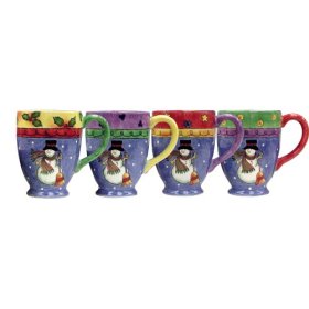 Christmas Mugs, Set of 4 Sango Sweet Shoppe Christmas Mugs, Set of 4