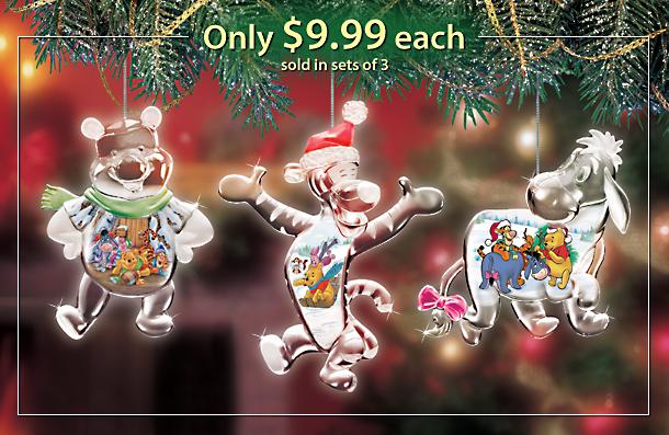 Winnie the Pooh Crystal Clear Holidays Ornament Set