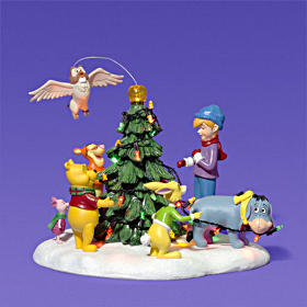 Collectible Winnie the Pooh Village Figurine Lights Up Your Village with Tons of Tree-Trimming Cheer