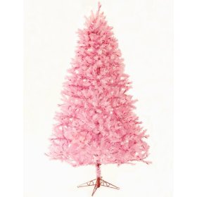 7.5′ Crystal Pine Pre-Lit Pretty In Pink Artificial Christmas Tree - Pink Lights