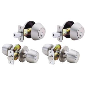 Defiant Stainless Steel Project Pack, 2 Brandywine Entry Knobs & 2 Deadbolts