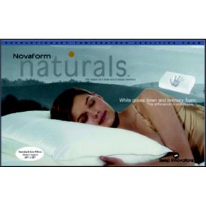 2 In. Memory Foam, Down Filled Bed Pillow with down filled chambers. Standard Size.
