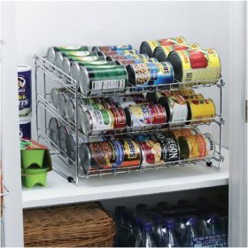Food Storage Rack Deluxe Chrome Canned Food Storage Rack