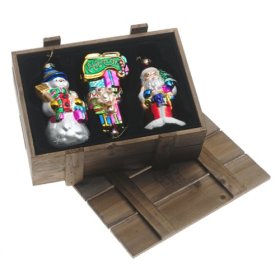 Thomas Pacconi Hand-Painted Glass Let It Snow For Santa Ornaments