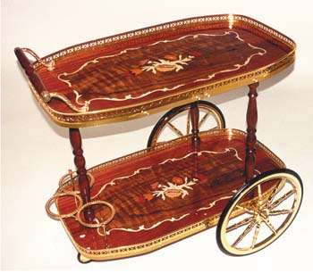 HAND-INLAID TEA CART MADE IN ITALY
