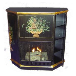 Hand-Painted Fireplace Colette Black Hand-Painted Fireplace Mantle