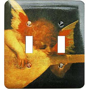 ICON Angel Lute - Double Switch Wall Plate - 4.6 x 5 In.