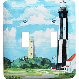 ICON Cape Henry Lighthouse - Double Switch Wall Plate - 4.6 x 5 In.