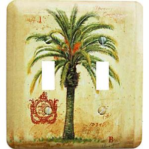 ICON Island Palm - Double Switch Wall Plate - 4.6 x 5 In.