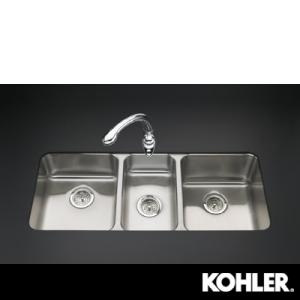 KOHLER Undertone Triple-basin Undercounter Kitchen Sink, Stainless Steel