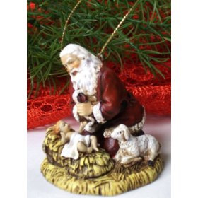 Kneeling Santa Roman Santa Kneeling W/ Baby Jesus Ornament