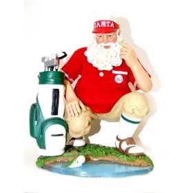 Kurt Adler Fabriche Kneeling Golf Santa