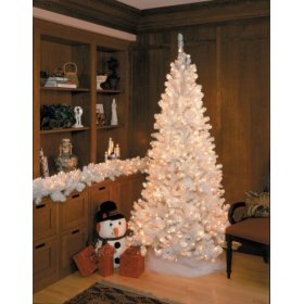 3′ Norway Pre-Lit White Iridescent Artificial Christmas Tree Clear Lights