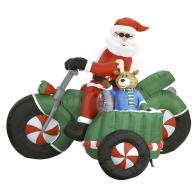 Airblown Inflatable Motorcycle Santa With Animated Reindeer ,