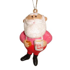 Rudolph’s 4″ Santa With Egg Nog Christmas Ornament