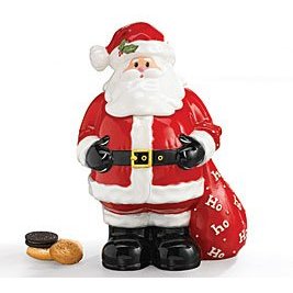 Santa With Toy Bag Cookie Jar Adorable Holiday Decor For Christmas Goodies