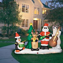 Santa’s Light Show Band Airblown Inflatable, 10′ Long