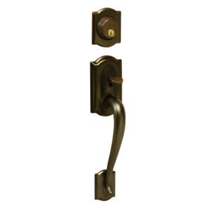 Schlage Camelot by Siena Handleset, Keyed 2 Sides Oil Rubbed Bronze