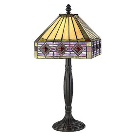 Square Glass Jeweled Table Lamp
