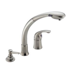 Delta Faucet Company Waterfall Stainless Single Handle Pull-Out Kitchen Faucet