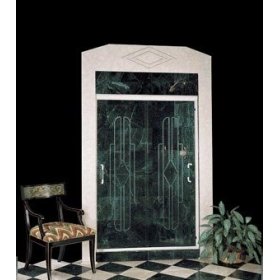 Supreme Sliding Shower Door Basco Clear Glass , Wrought Iron Finish Height 58 1/4” Width 54″-56″