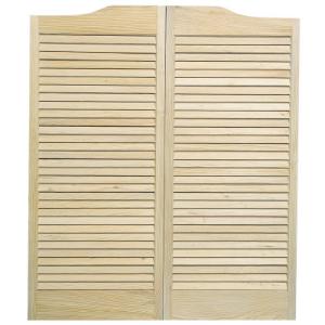 Unfinished Louvered Cafe Door Pinecroft 30 In. By 42 In. Unfinished Louvered Cafe Door