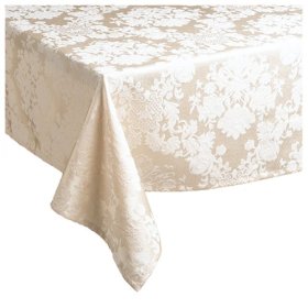 Waterford Table Wiltshire 70 by 144-Inch Oblong Table Cloth, Ivory