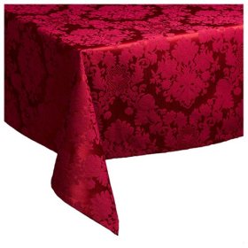 Waterford Table Wiltshire 70 by 84-Inch Oblong Table Cloth, Ruby