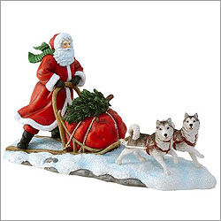 Pipka Santas - Alaskan Sled Ride Christmas Tree Ornament or Figurine