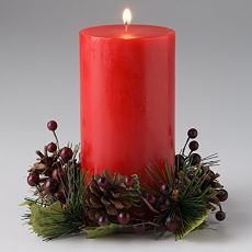 Pine & Berry Candle Wreath