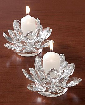 Godinger “Lotus” Candlesticks, Pair