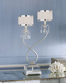 Silver-Plated Console Lamp