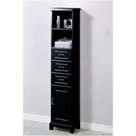Dexter Linen Cabinet 14.5″w Wood Doors Black