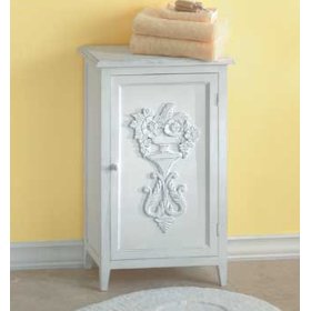 Distress White Shelf Cabinet
