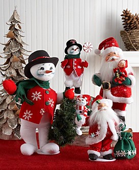 Annalee Snowflake Santa with Toybag Figurine