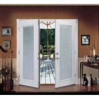 6′ ReliaBilt French Patio Door Steel Blinds Between the Glass Tilt and Raise Insulated Glass White In-Swing Brick Mold Right Hand Screen Not Included
