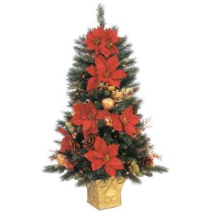 GE 42 In. Prelit Poinsettia Tree