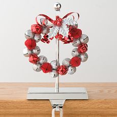 Glitter Jingle Bell Wreath Stocking Holder
