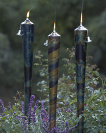 Iridescent Oil Torches, Set of Three