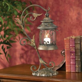 LAMPS PLUS Leaf and Vine Scroll Candle Lantern