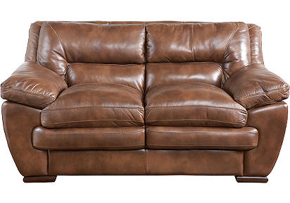 Mariposa Oak Leather Loveseat
