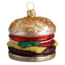 Ornaments To Remember Gourmet Burger Hand-Blown Glass Ornament
