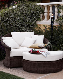 Outdoor Loveseat & Ottoman